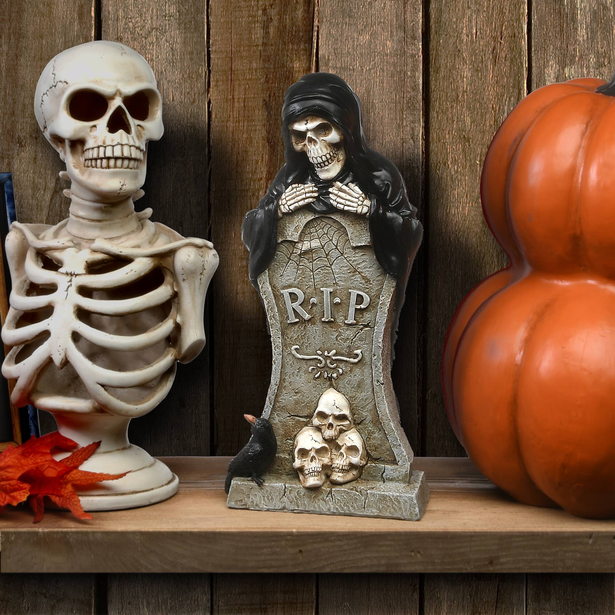 12" Tombstone & Skeleton Reaper
